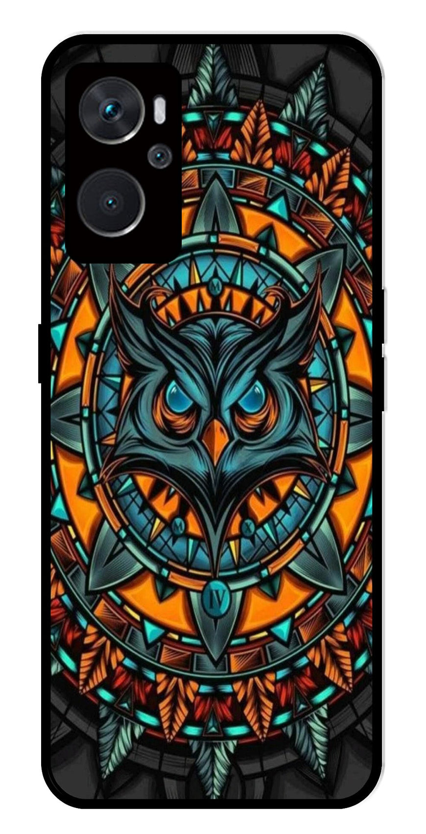 Owl Pattern Metal Mobile Case for Oppo A36 4G   (Design No -42)