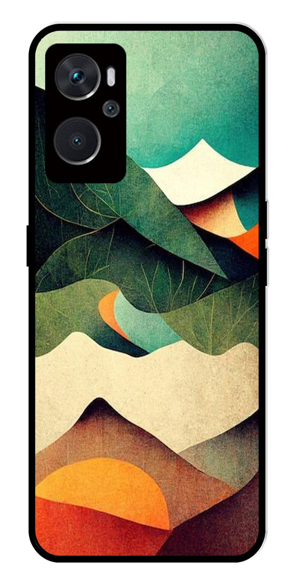 MultiColor Pattern Metal Mobile Case for Oppo A36 4G   (Design No -43)