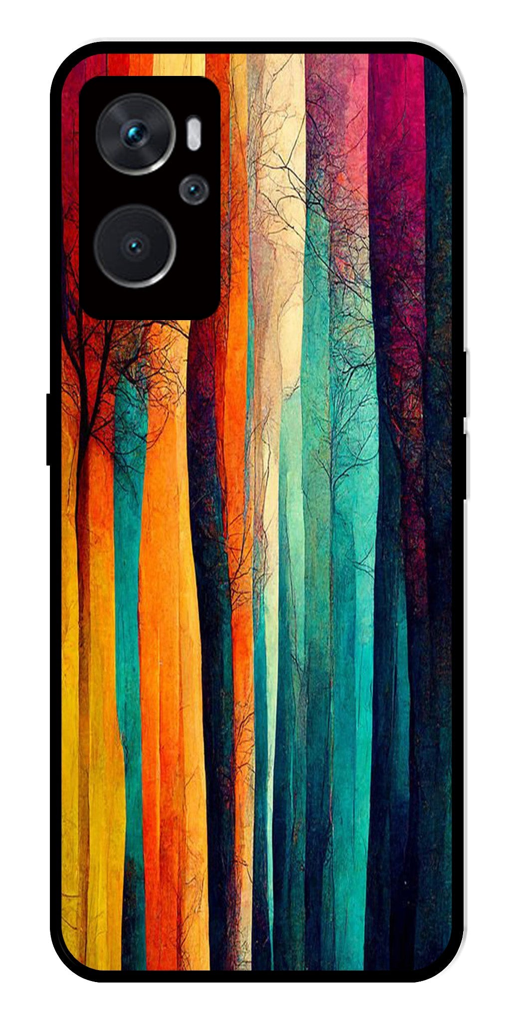 Modern Art Colorful Metal Mobile Case for Oppo A36 4G   (Design No -47)