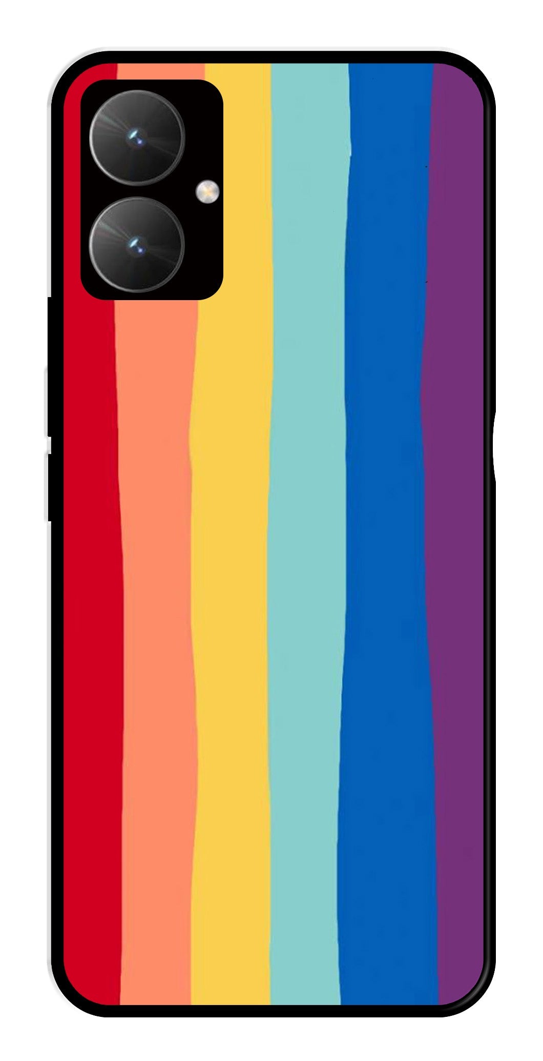 Rainbow MultiColor Metal Mobile Case for Poco M6 5G   (Design No -03)