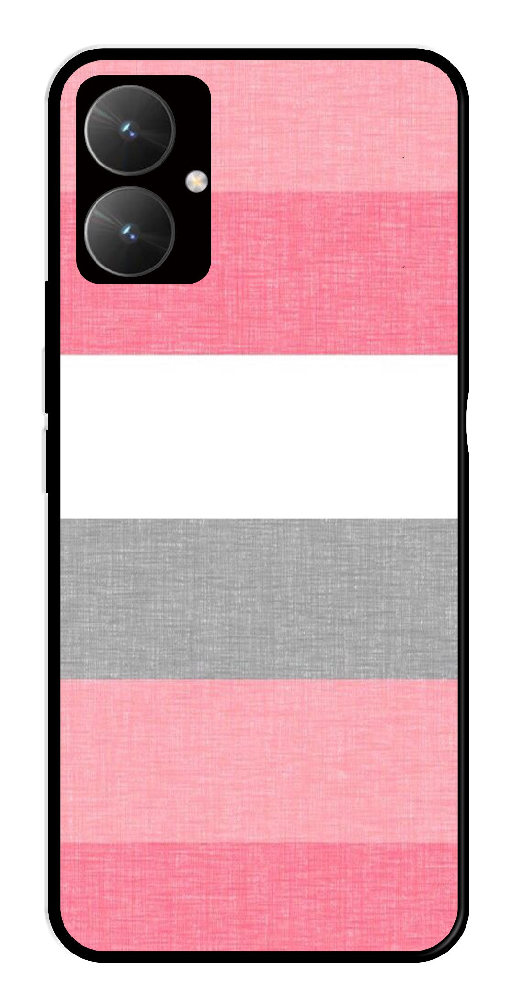 Pink Pattern Metal Mobile Case for Poco M6 5G   (Design No -23)