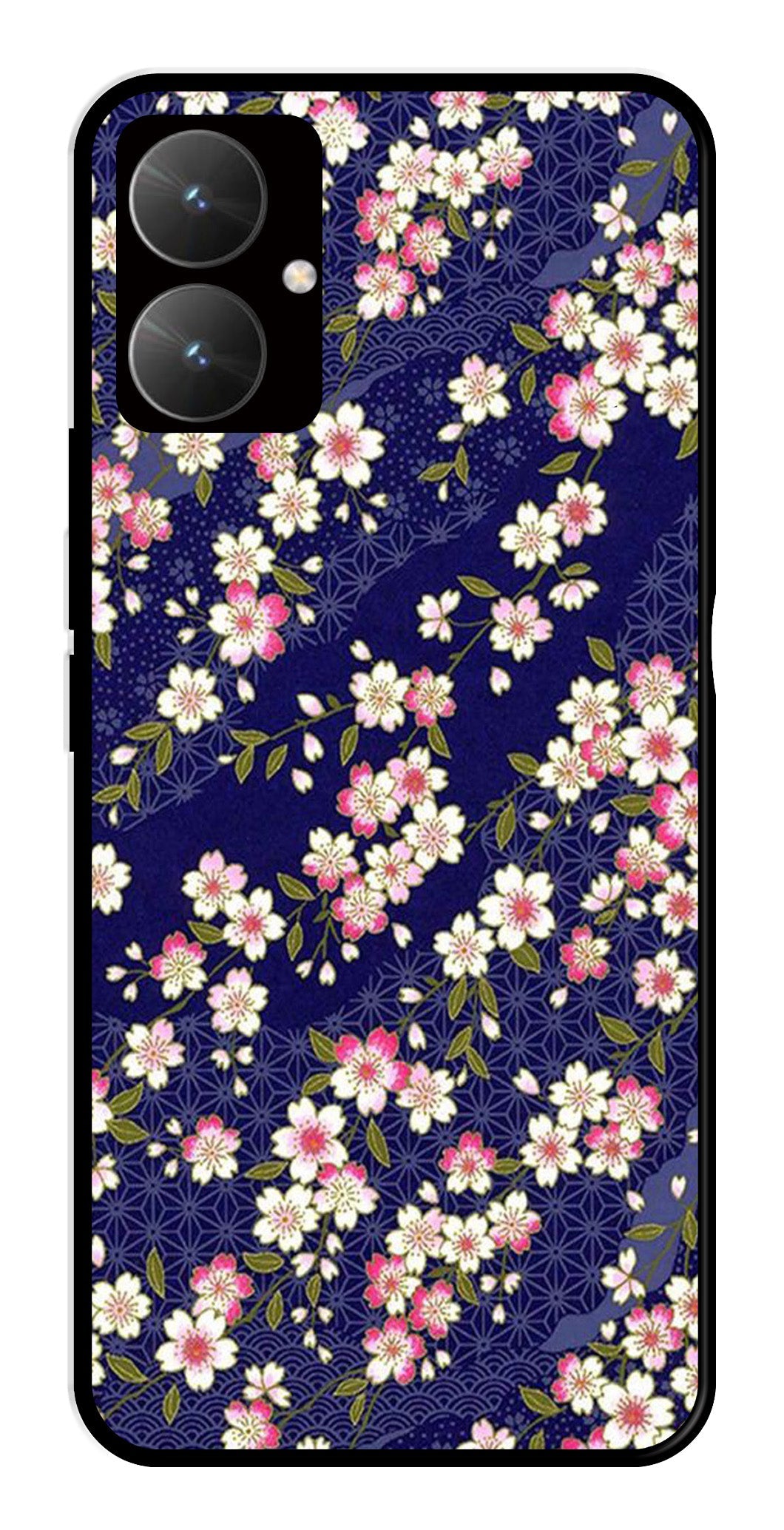 Flower Design Metal Mobile Case for Poco M6 5G   (Design No -25)