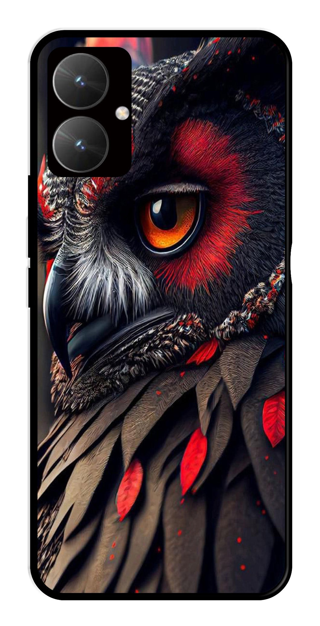 Owl Design Metal Mobile Case for Poco M6 5G   (Design No -26)