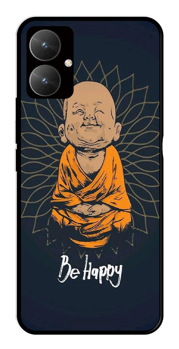 Be Happy Metal Mobile Case for Poco M6 5G   (Design No -27)