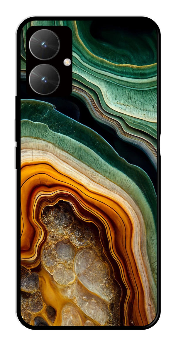 Marble Design Metal Mobile Case for Poco M6 5G   (Design No -28)