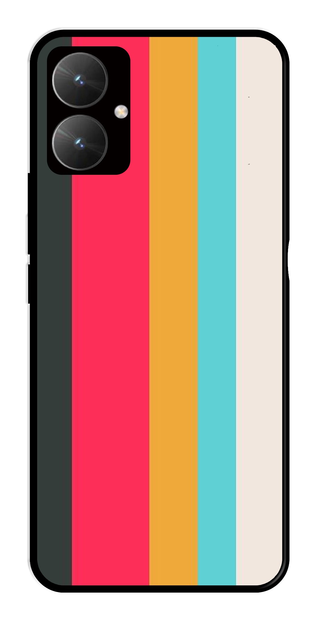 Muted Rainbow Metal Mobile Case for Poco M6 5G   (Design No -31)