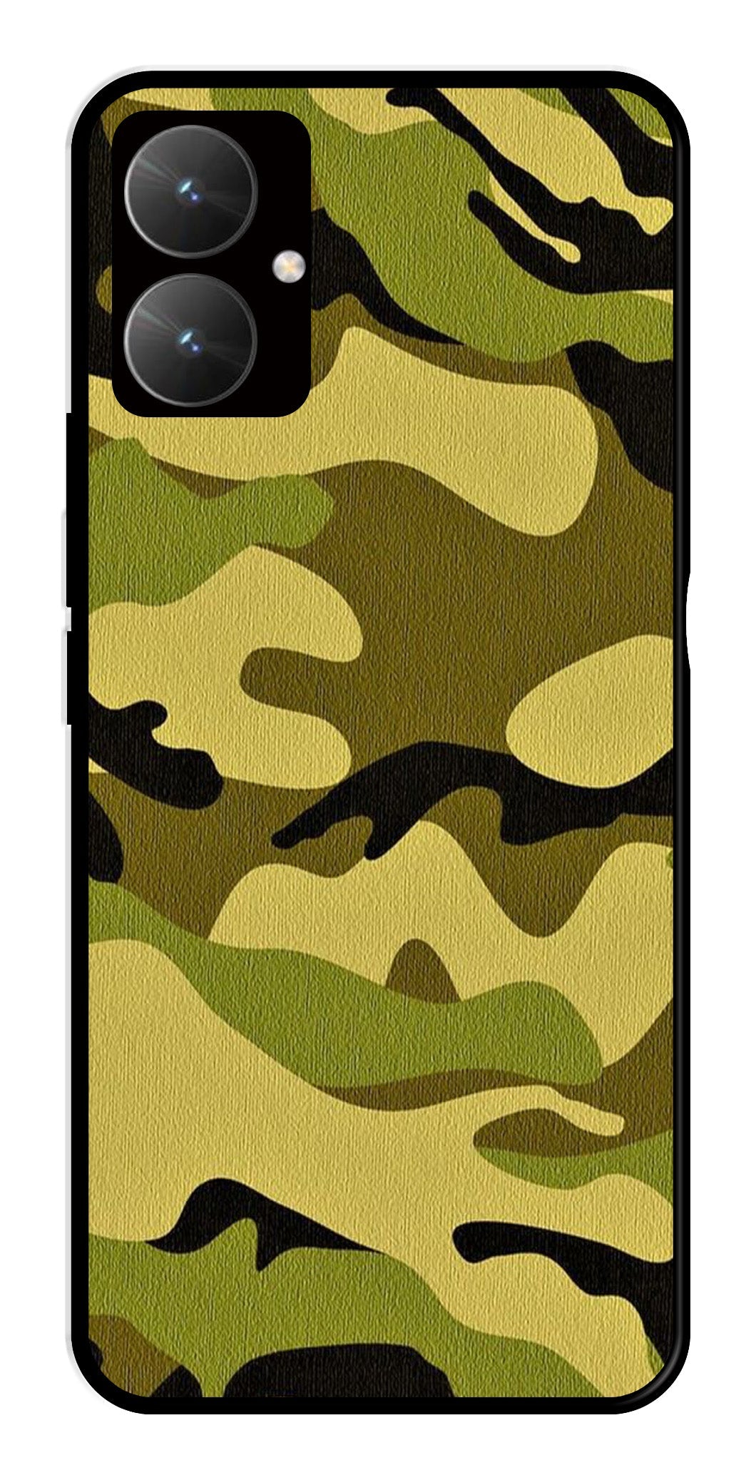 Army Pattern Metal Mobile Case for Poco M6 5G   (Design No -35)