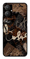Coffee Pattern Metal Mobile Case for Poco M6 5G   (Design No -37)
