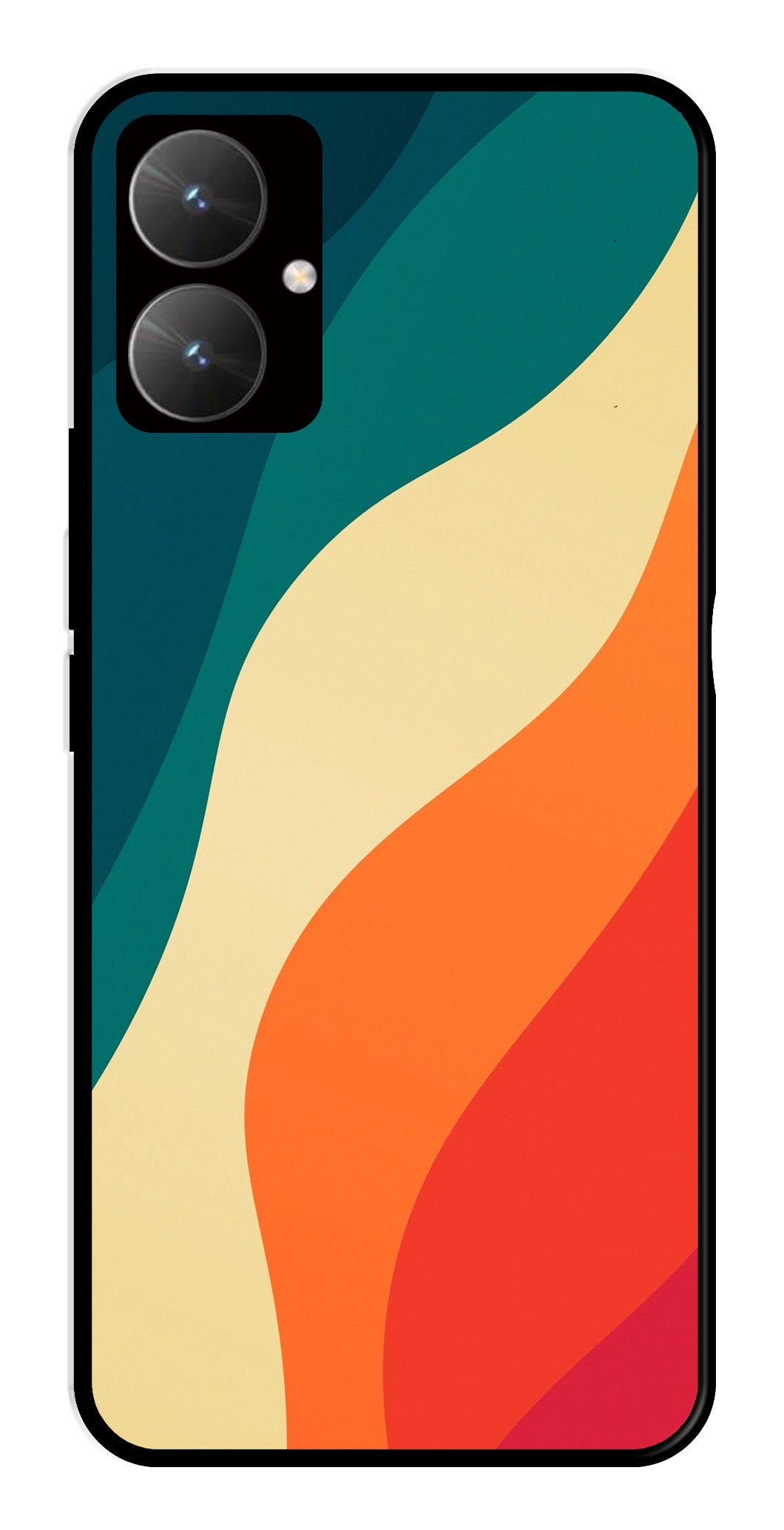 Muted Rainbow Metal Mobile Case for Poco M6 5G   (Design No -39)