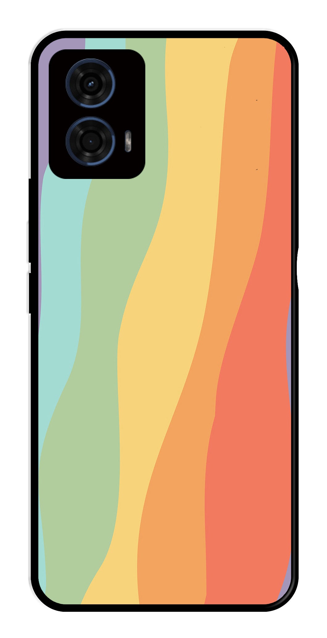 Muted Rainbow Metal Mobile Case for Moto G24 Pro   (Design No -02)