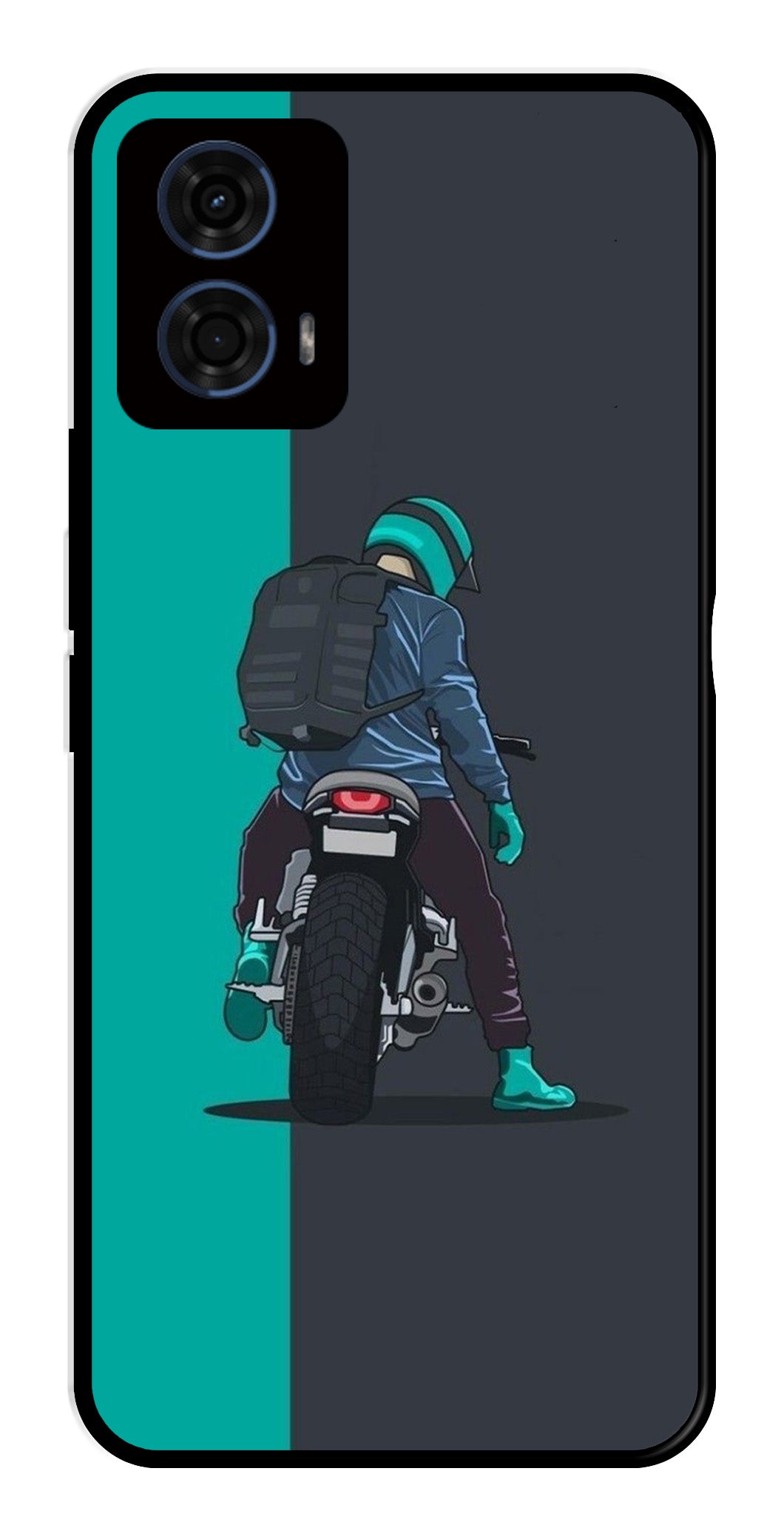 Bike Lover Metal Mobile Case for Moto G24   (Design No -05)