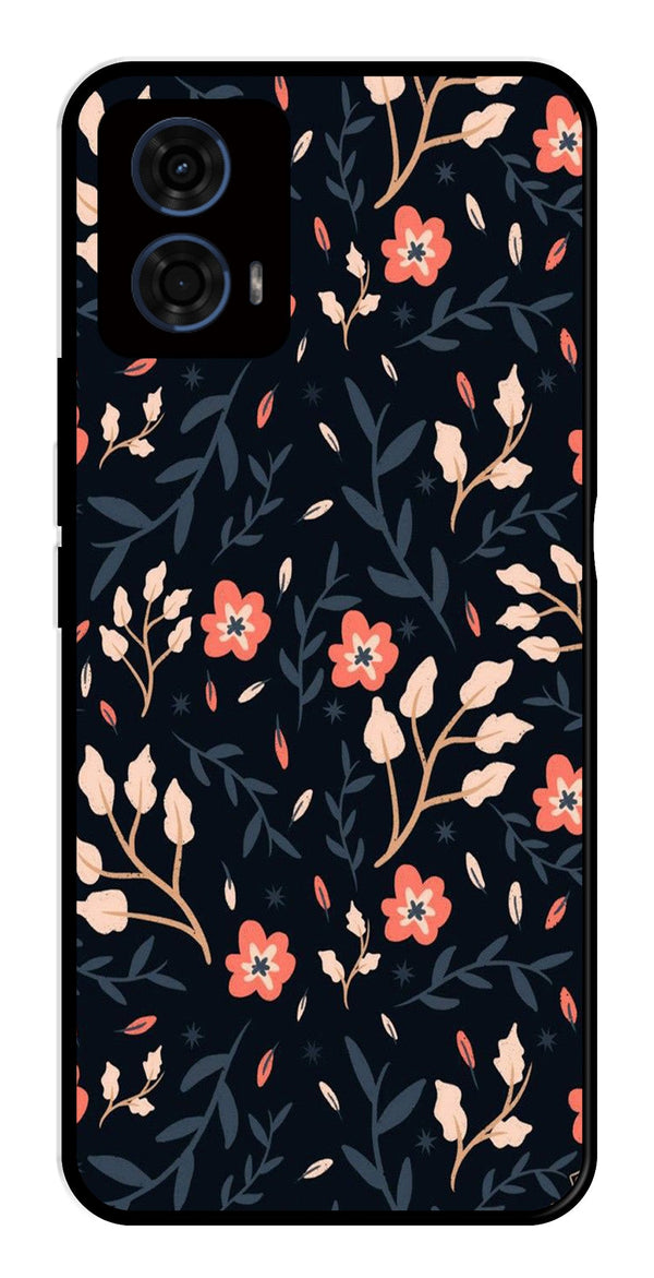 Floral Pattern Metal Mobile Case for Moto G24   (Design No -10)