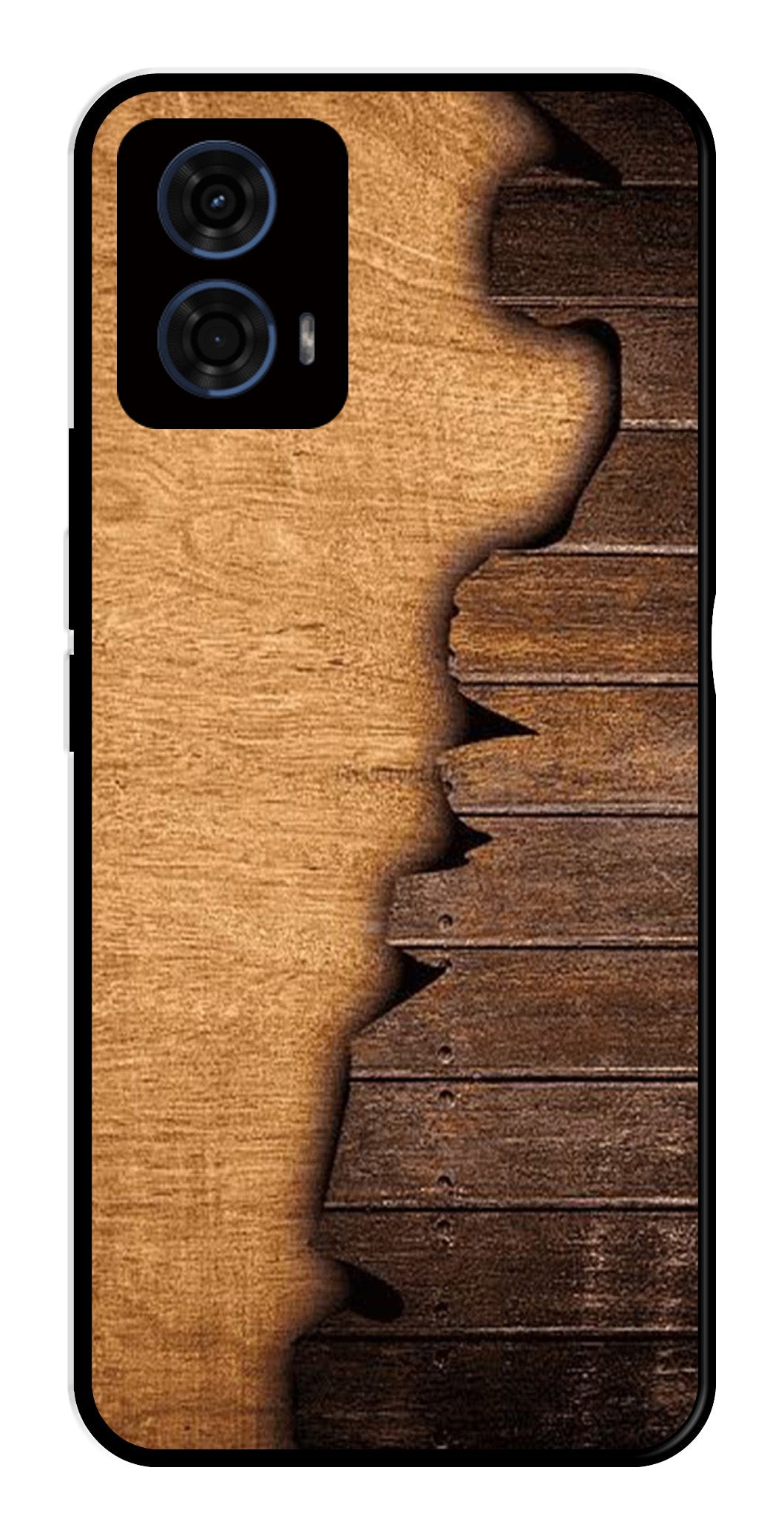Wooden Design Metal Mobile Case for Moto G24 Pro   (Design No -13)