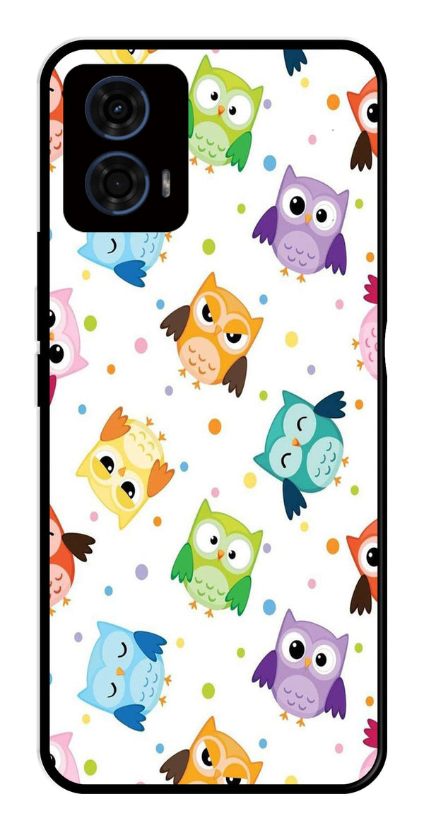 Owls Pattern Metal Mobile Case for Moto G24   (Design No -20)