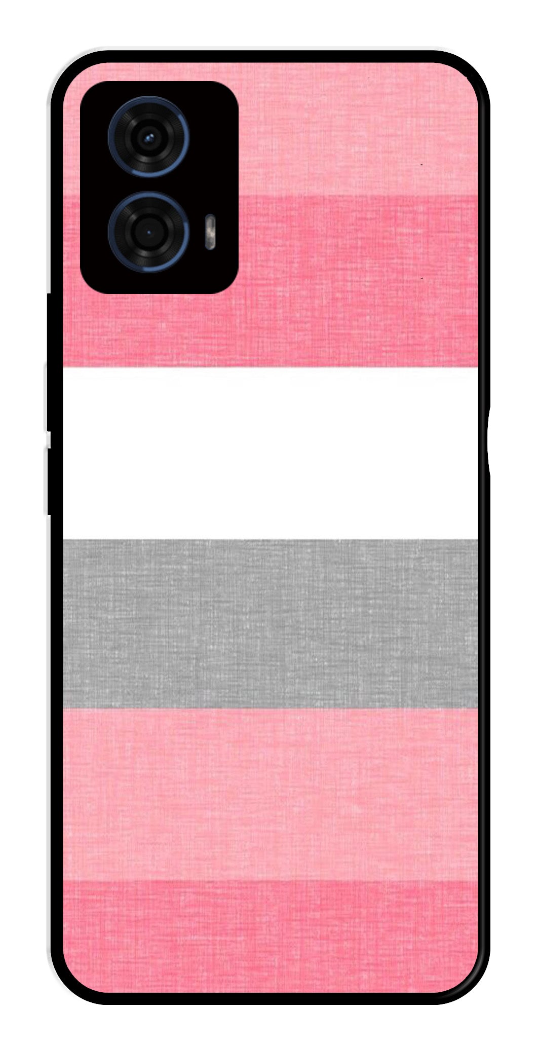 Pink Pattern Metal Mobile Case for Moto G24   (Design No -23)