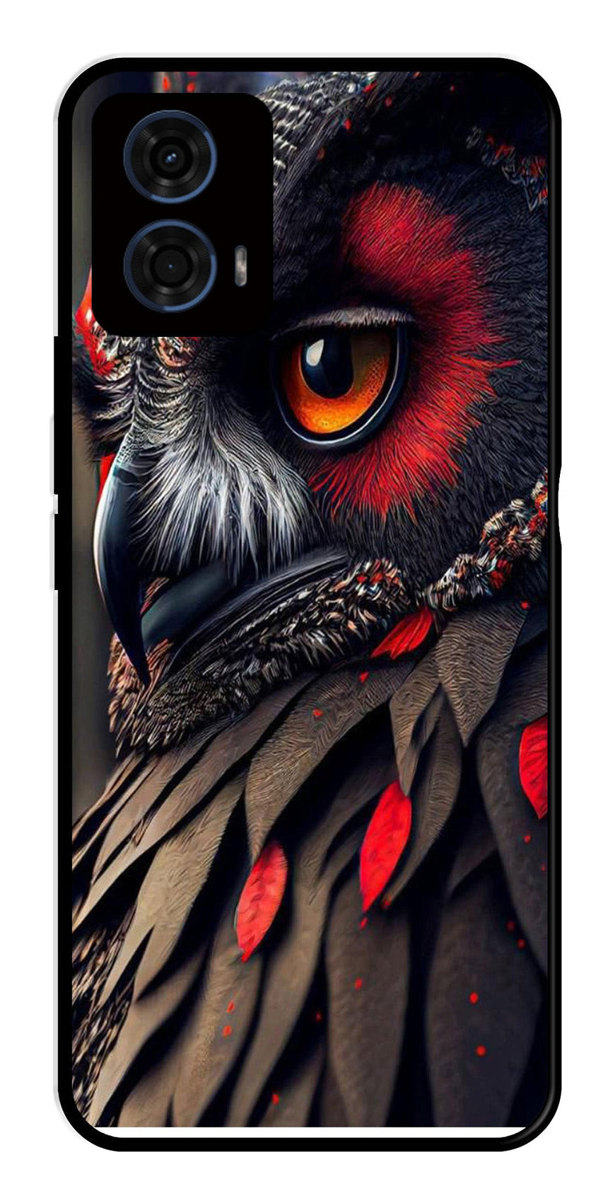 Owl Design Metal Mobile Case for Moto G24   (Design No -26)