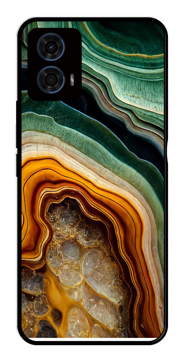 Marble Design Metal Mobile Case for Moto G24   (Design No -28)