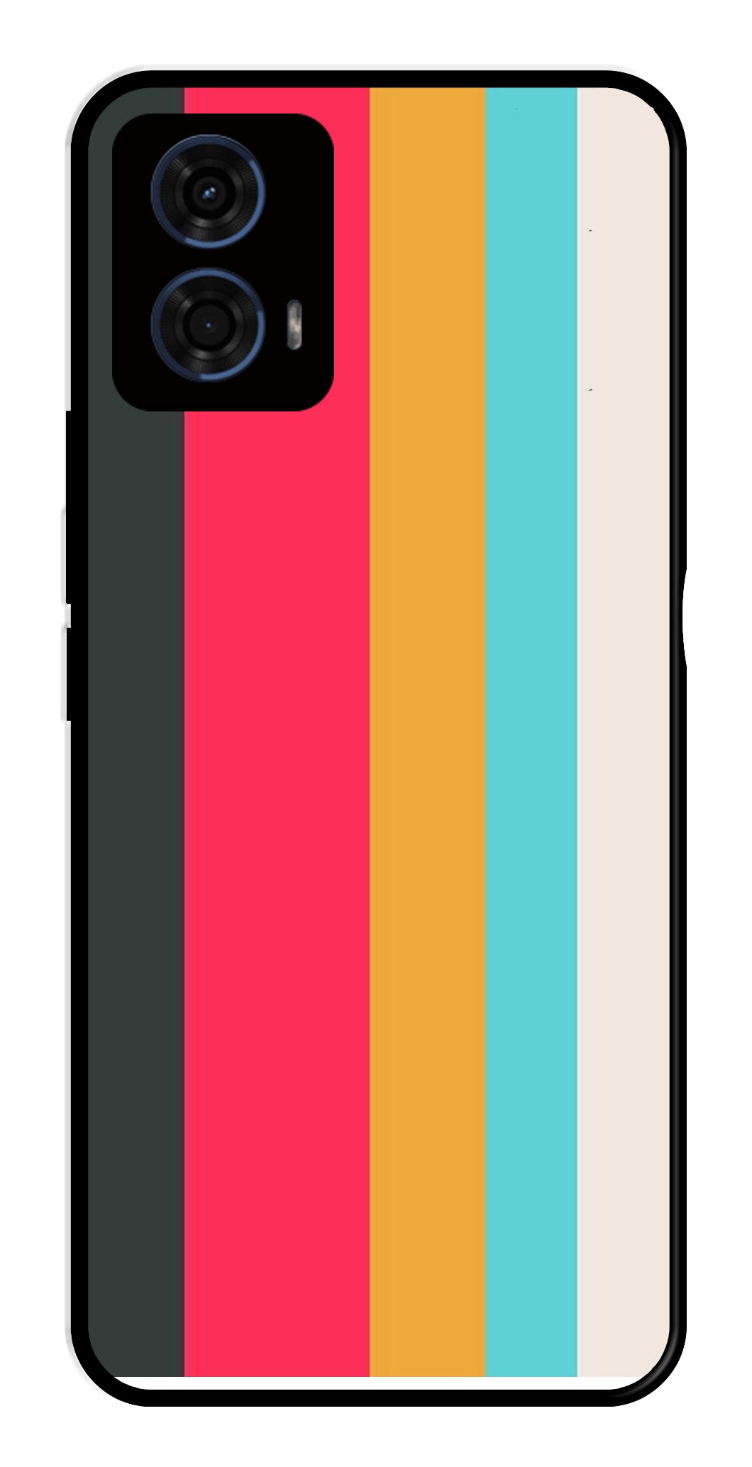 Muted Rainbow Metal Mobile Case for Moto G24 Pro   (Design No -31)