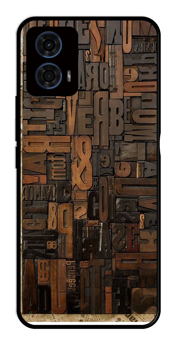 Alphabets Metal Mobile Case for Moto G24 Pro   (Design No -32)
