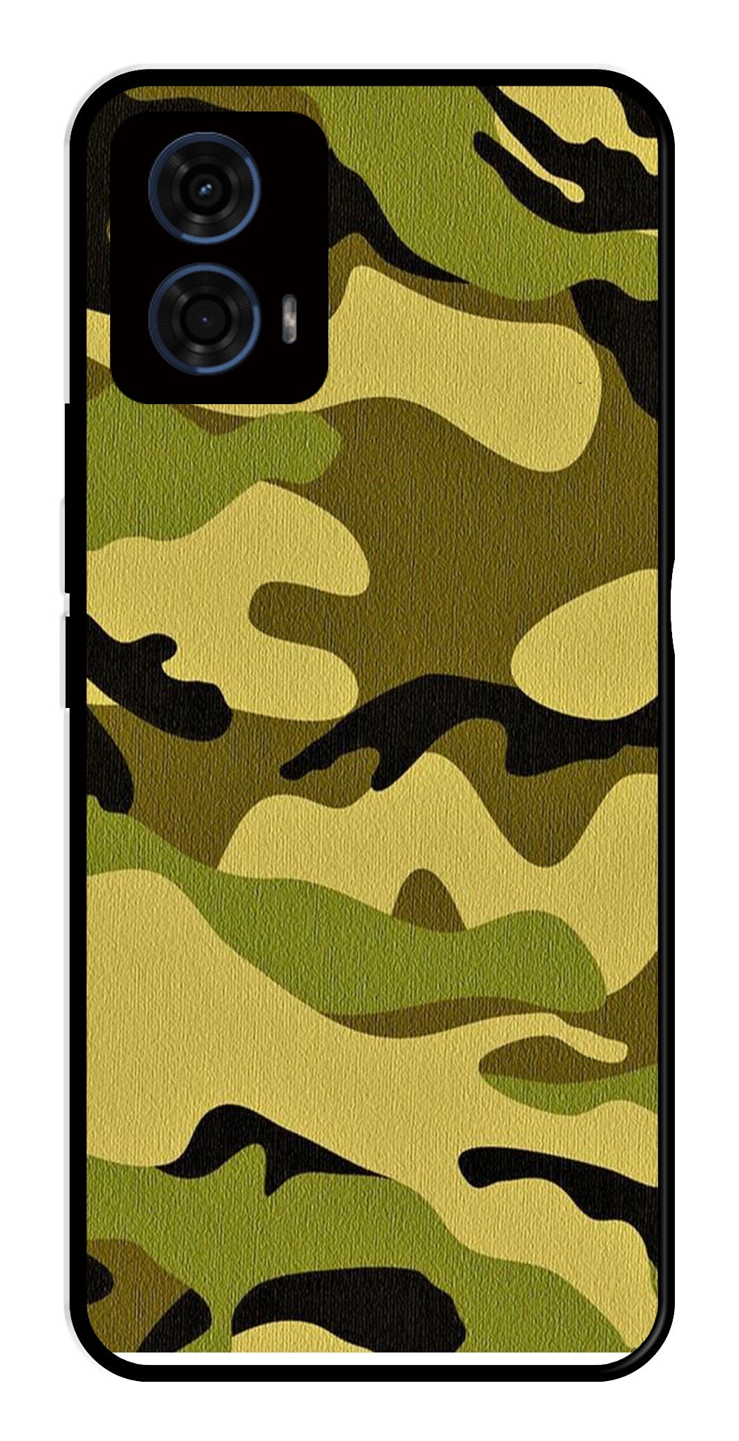 Army Pattern Metal Mobile Case for Moto G24   (Design No -35)
