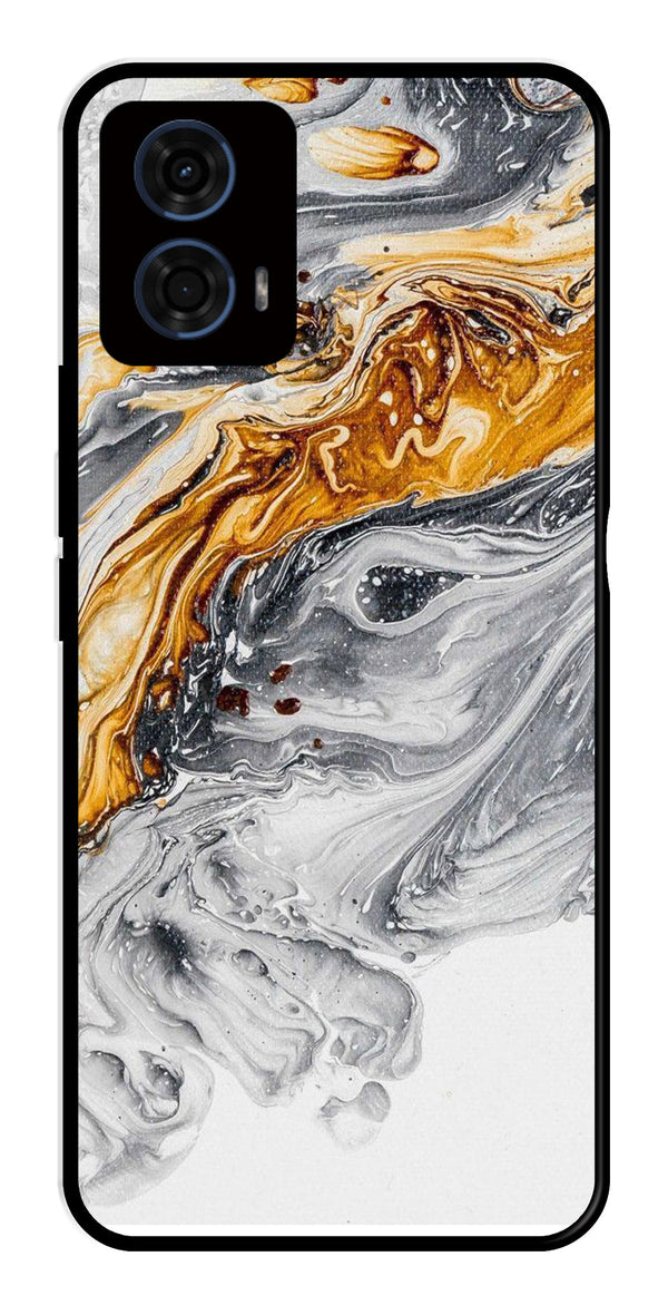 Marble Pattern Metal Mobile Case for Moto G24   (Design No -36)
