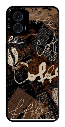 Coffee Pattern Metal Mobile Case for Moto G24 Pro