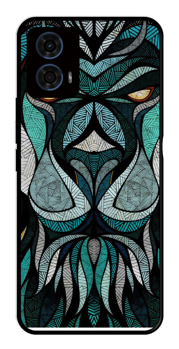 Lion Pattern Metal Mobile Case for Moto G24   (Design No -40)