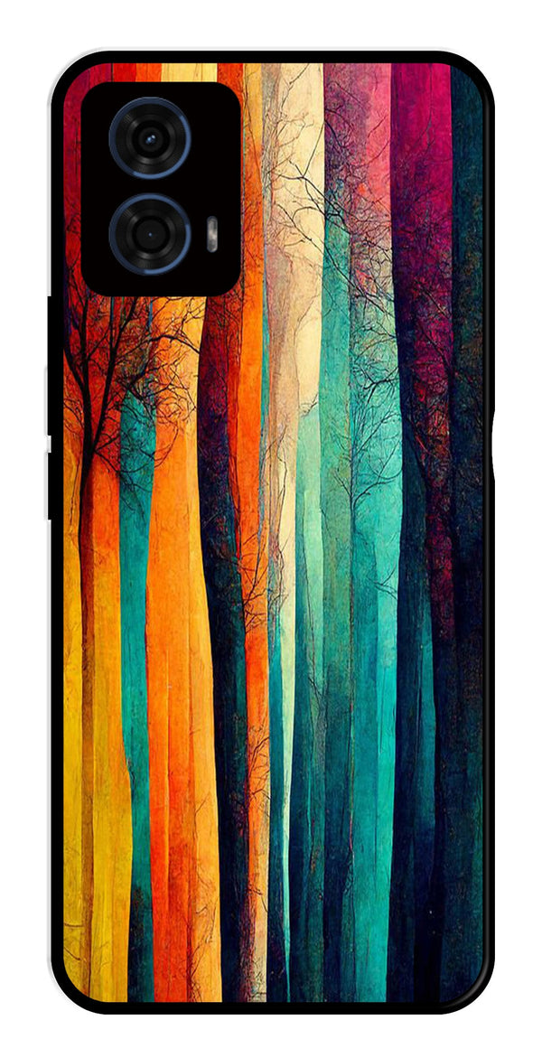 Modern Art Colorful Metal Mobile Case for Moto G24   (Design No -47)