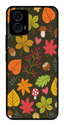Leaves Design Metal Mobile Case for Moto G24 Pro