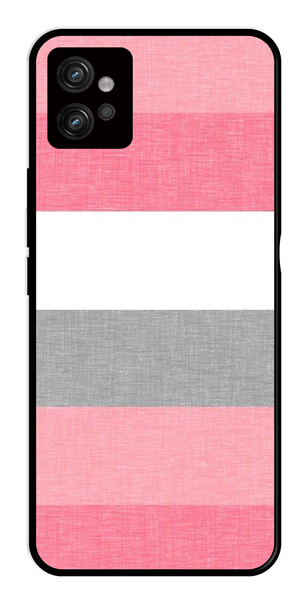 Pink Pattern Metal Mobile Case for Moto G32   (Design No -23)