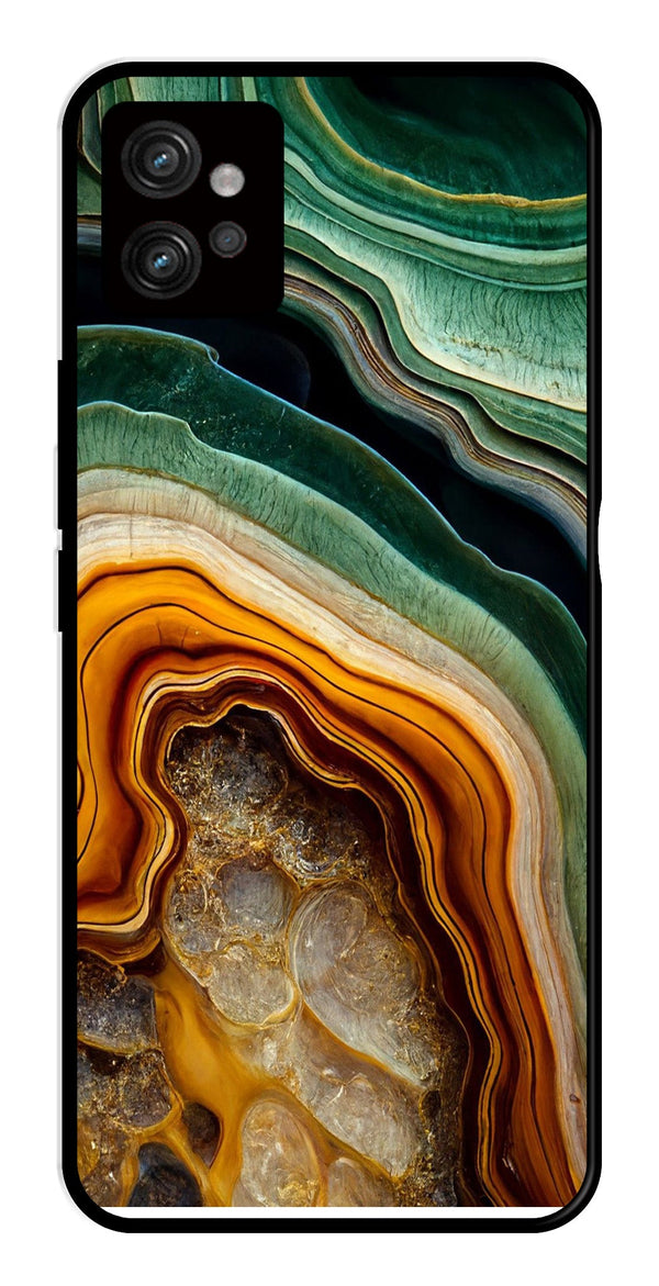 Marble Design Metal Mobile Case for Moto G32   (Design No -28)