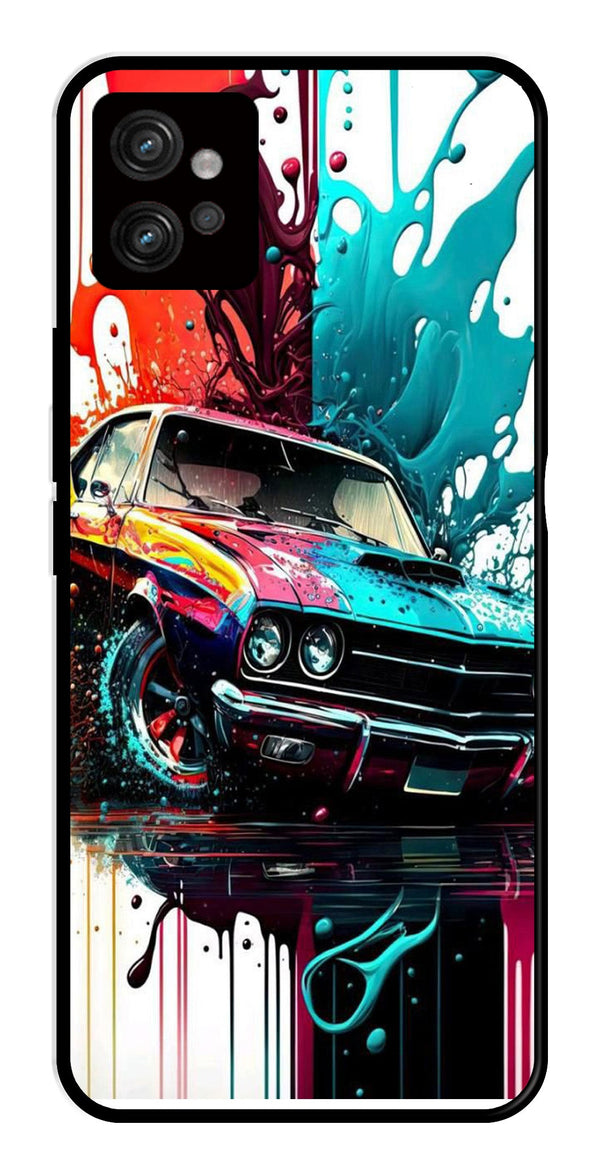 Vintage Car Metal Mobile Case for Moto G32   (Design No -29)