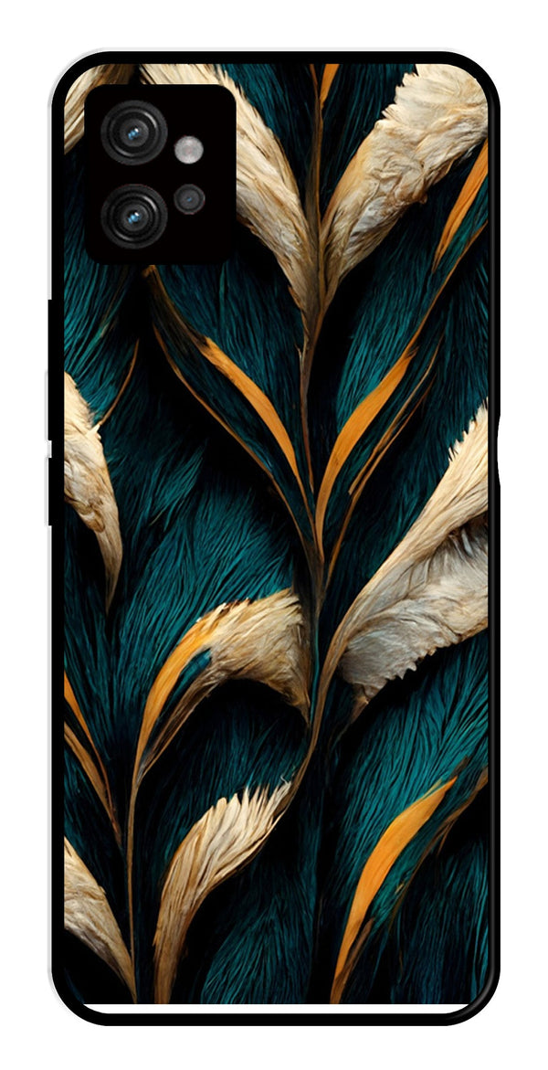 Feathers Metal Mobile Case for Moto G32   (Design No -30)