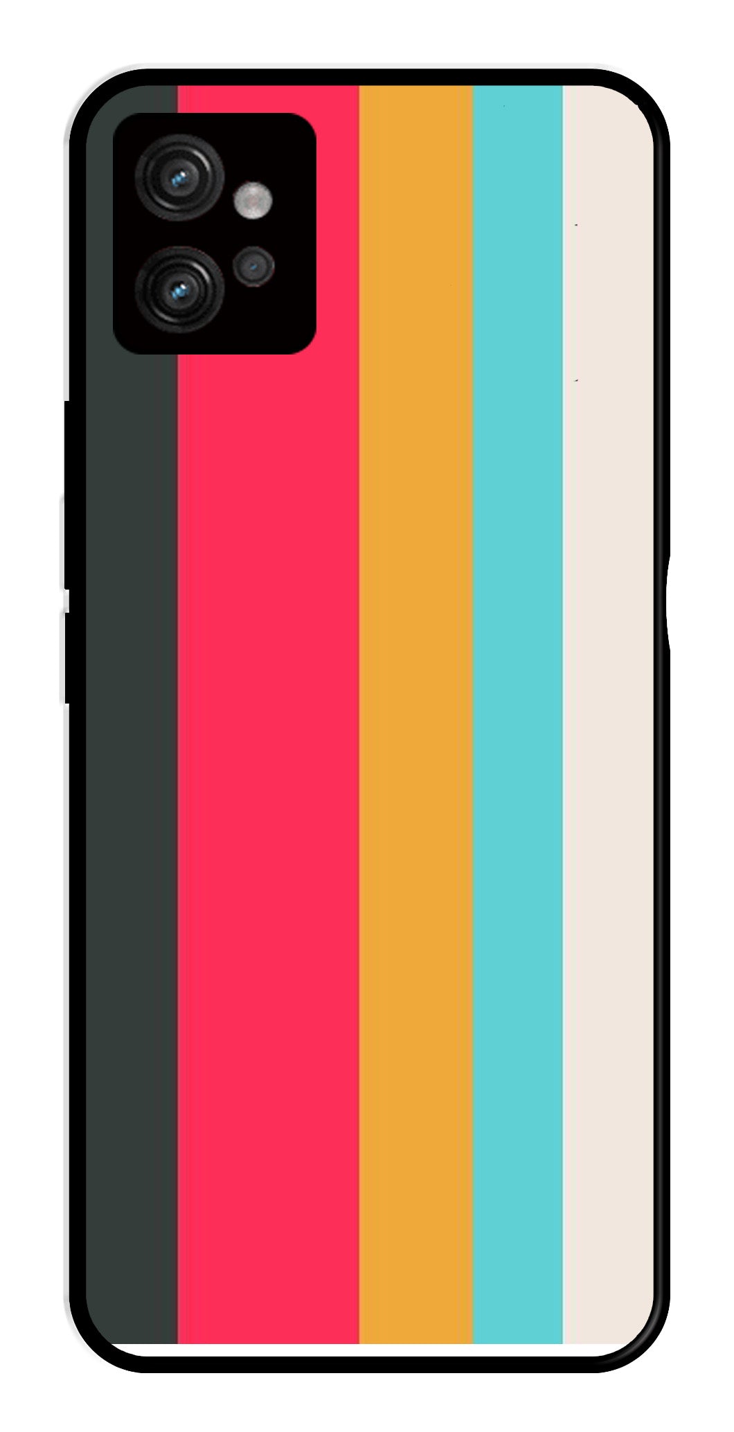 Muted Rainbow Metal Mobile Case for Moto G32   (Design No -31)