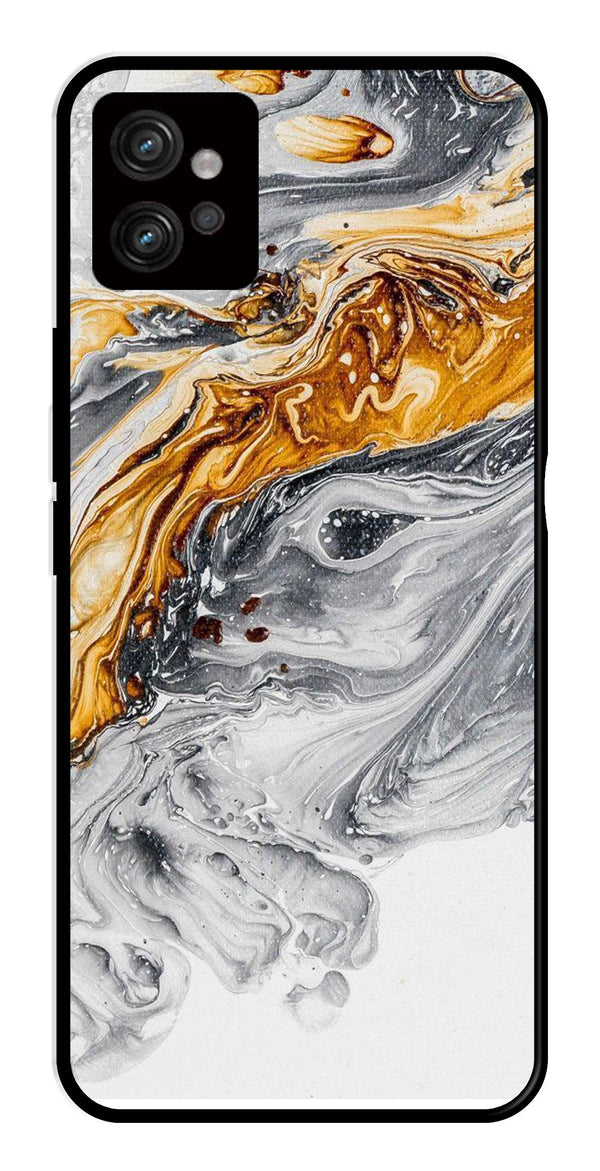 Marble Pattern Metal Mobile Case for Moto G32   (Design No -36)