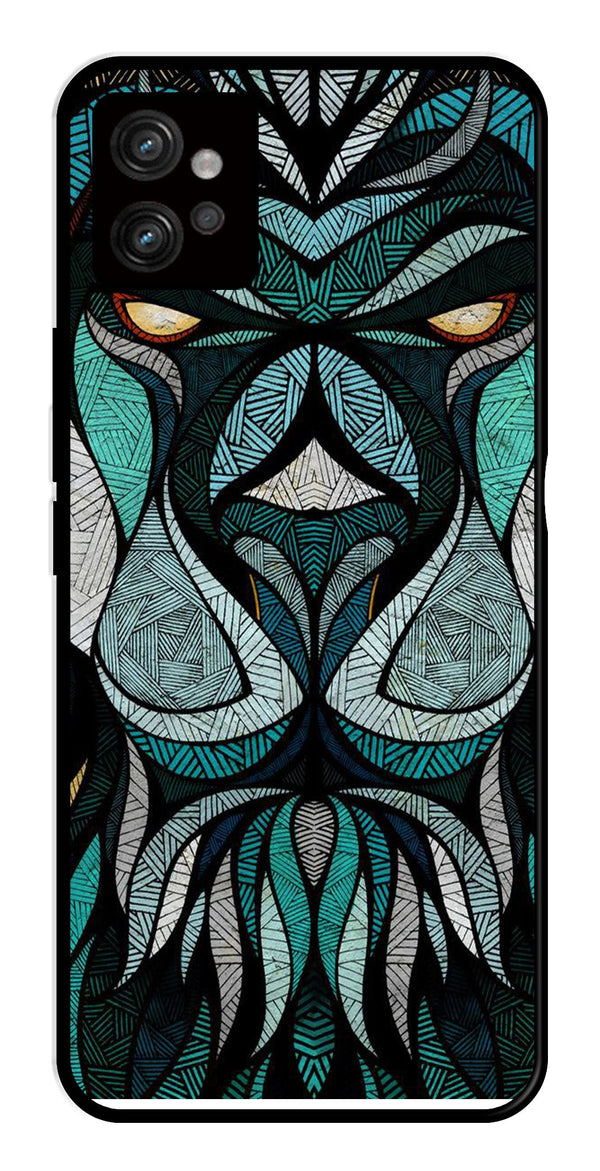 Lion Pattern Metal Mobile Case for Moto G32   (Design No -40)