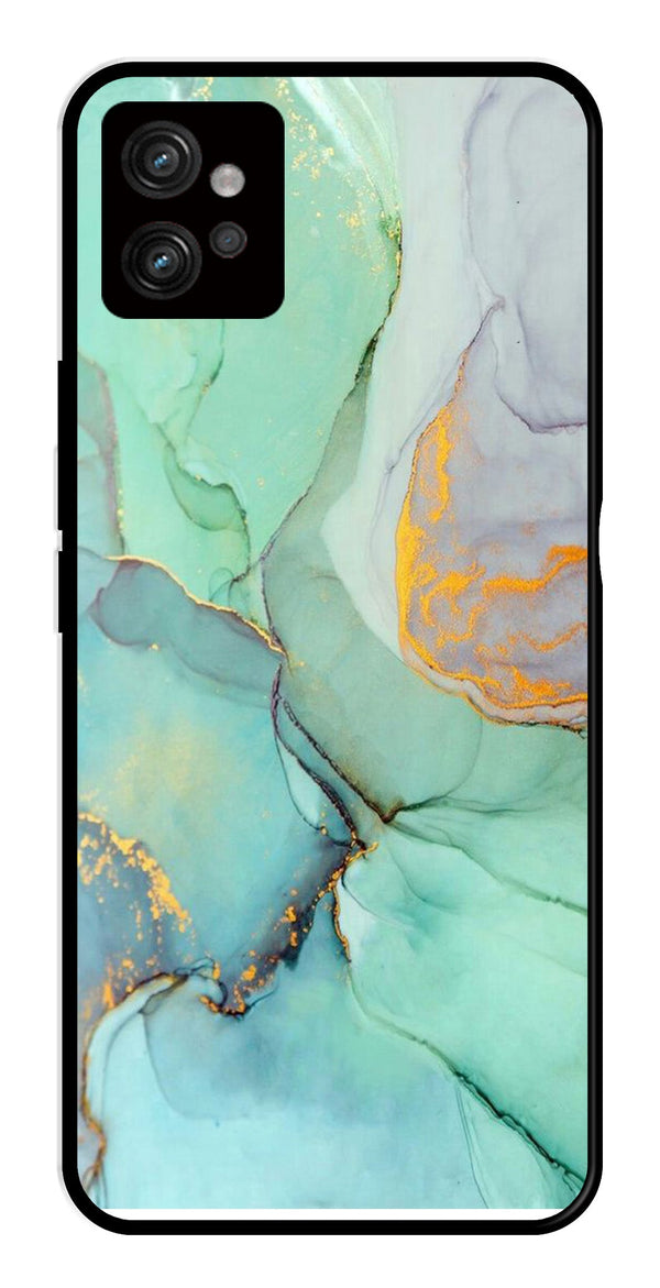 Marble Design Metal Mobile Case for Moto G32   (Design No -46)