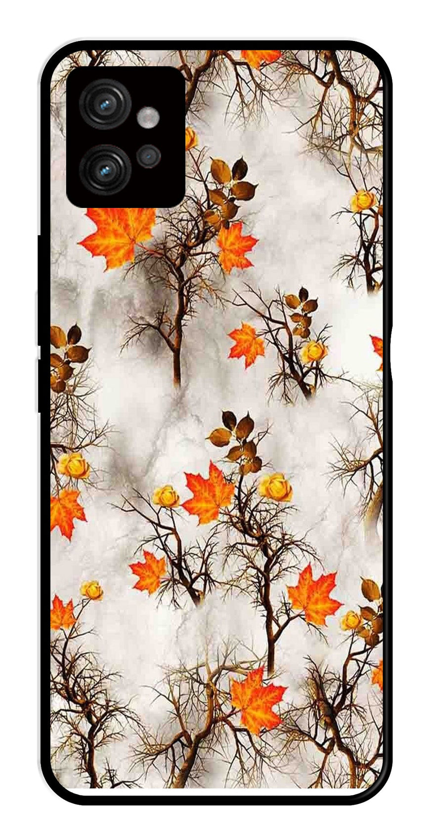 Autumn leaves Metal Mobile Case for Moto G32   (Design No -55)