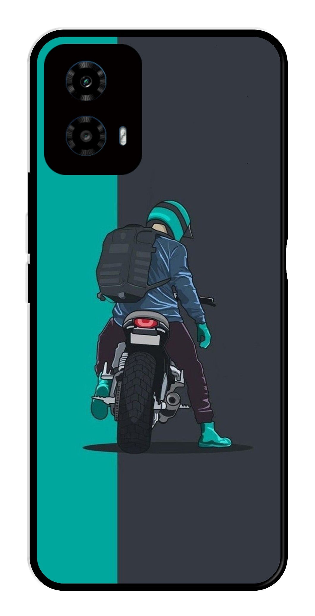 Bike Lover Metal Mobile Case for Moto G34   (Design No -05)