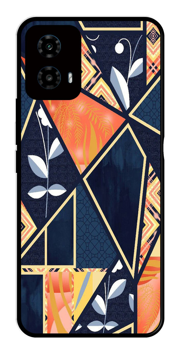 Marble Design Metal Mobile Case for Moto G34   (Design No -07)