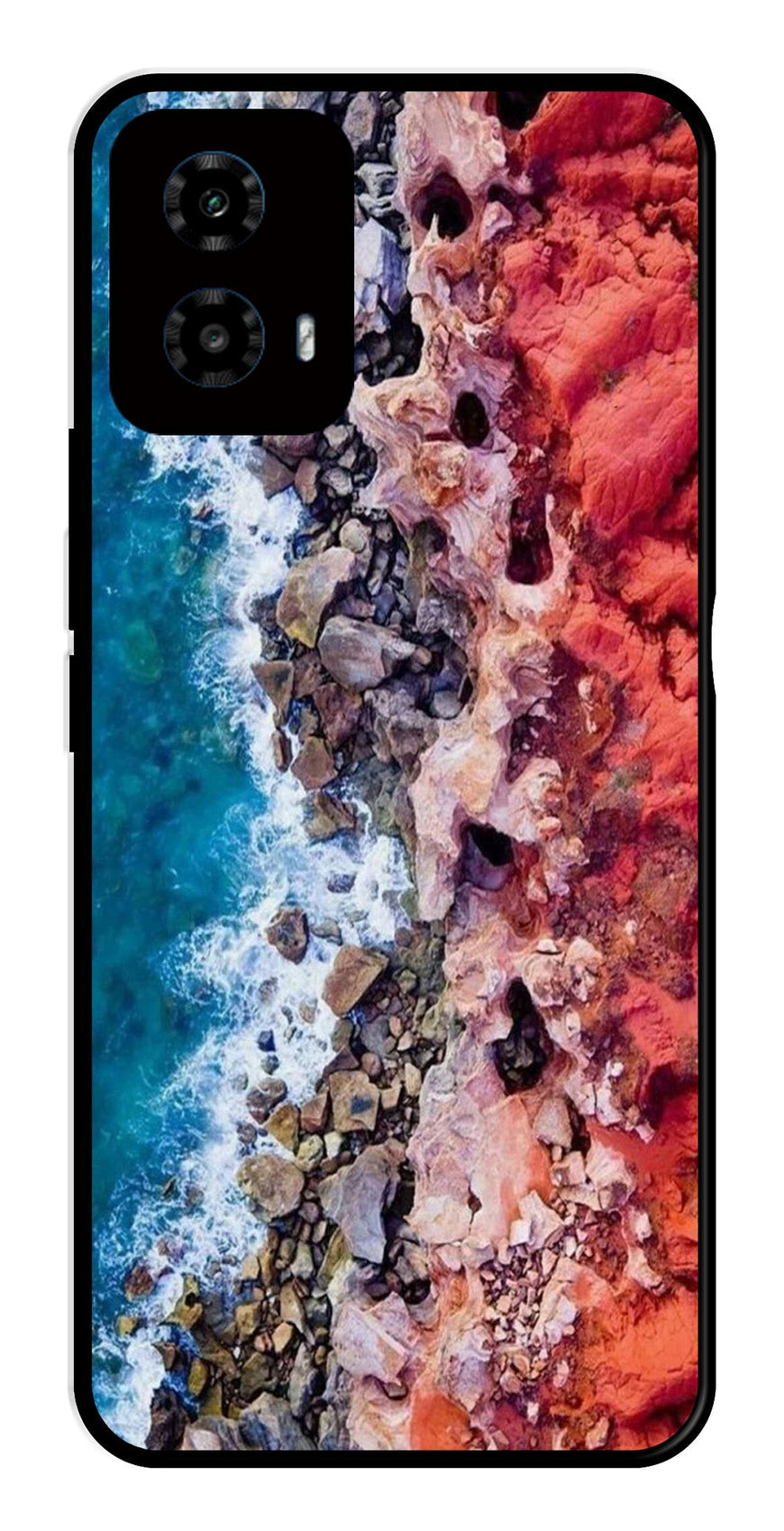 Sea Shore Metal Mobile Case for Moto G34   (Design No -18)