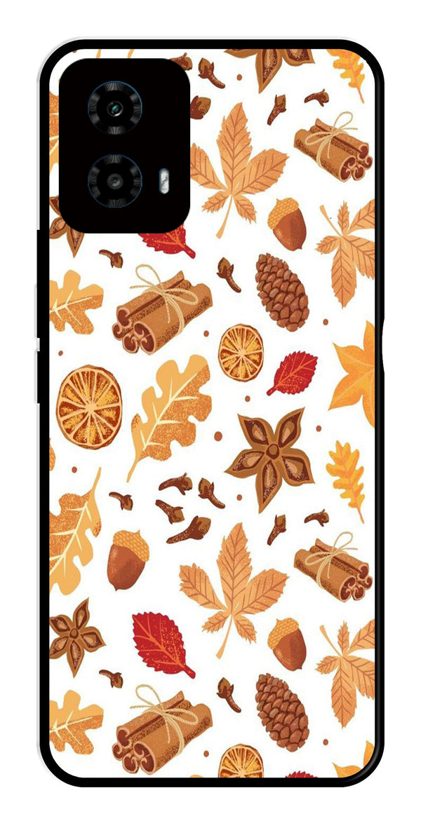 Autumn Leaf Metal Mobile Case for Moto G34   (Design No -19)