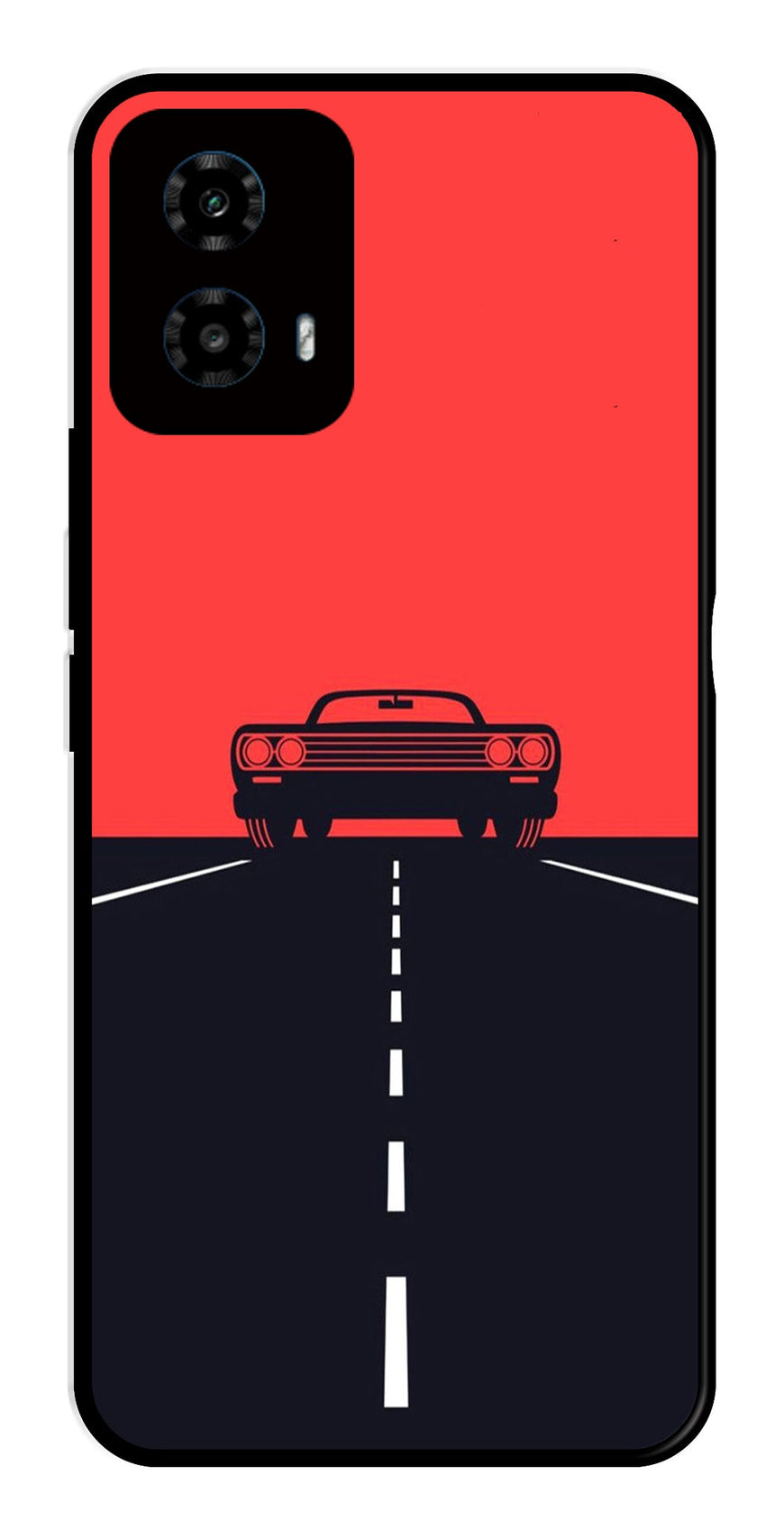 Car Lover Metal Mobile Case for Moto G34   (Design No -21)