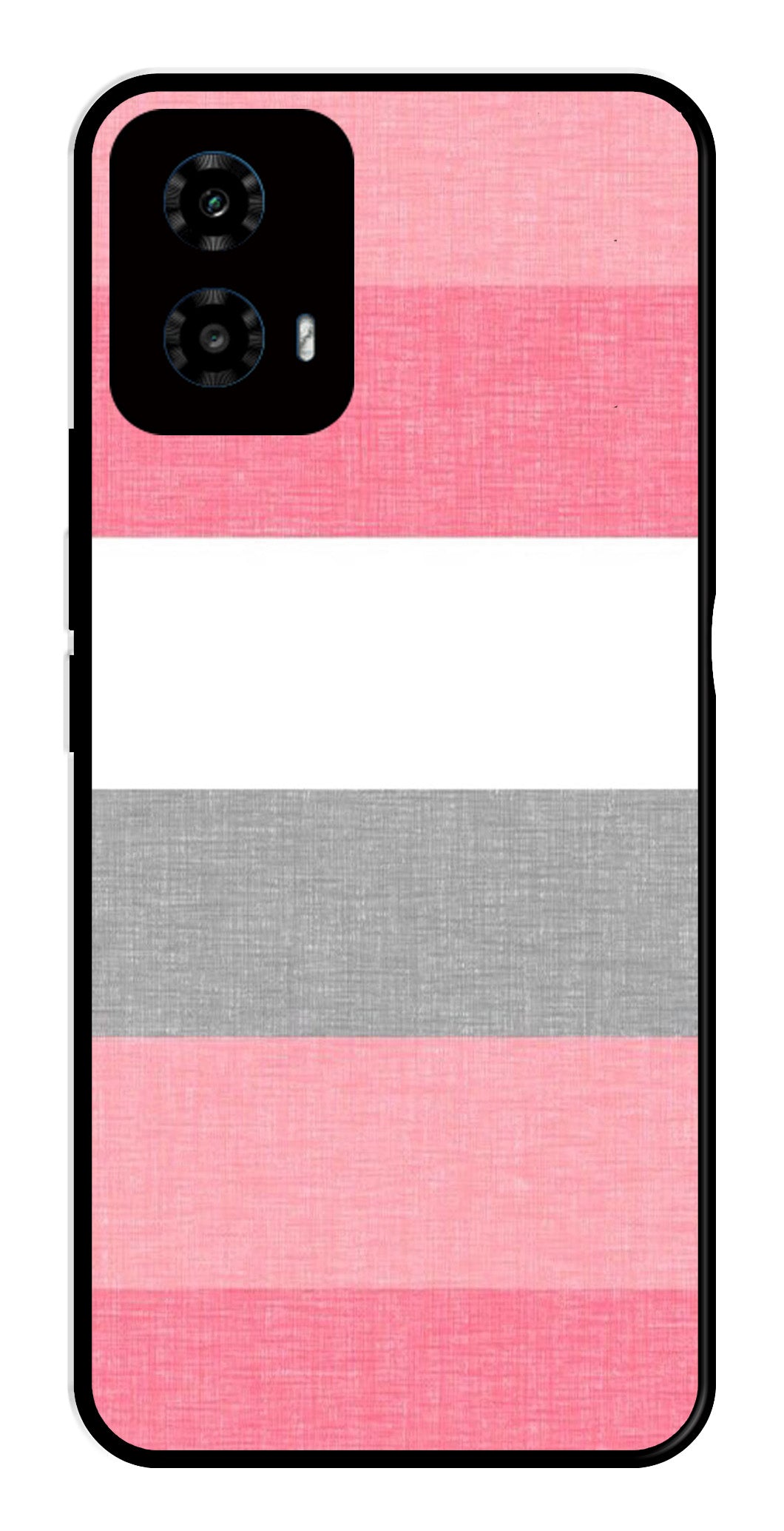 Pink Pattern Metal Mobile Case for Moto G34   (Design No -23)