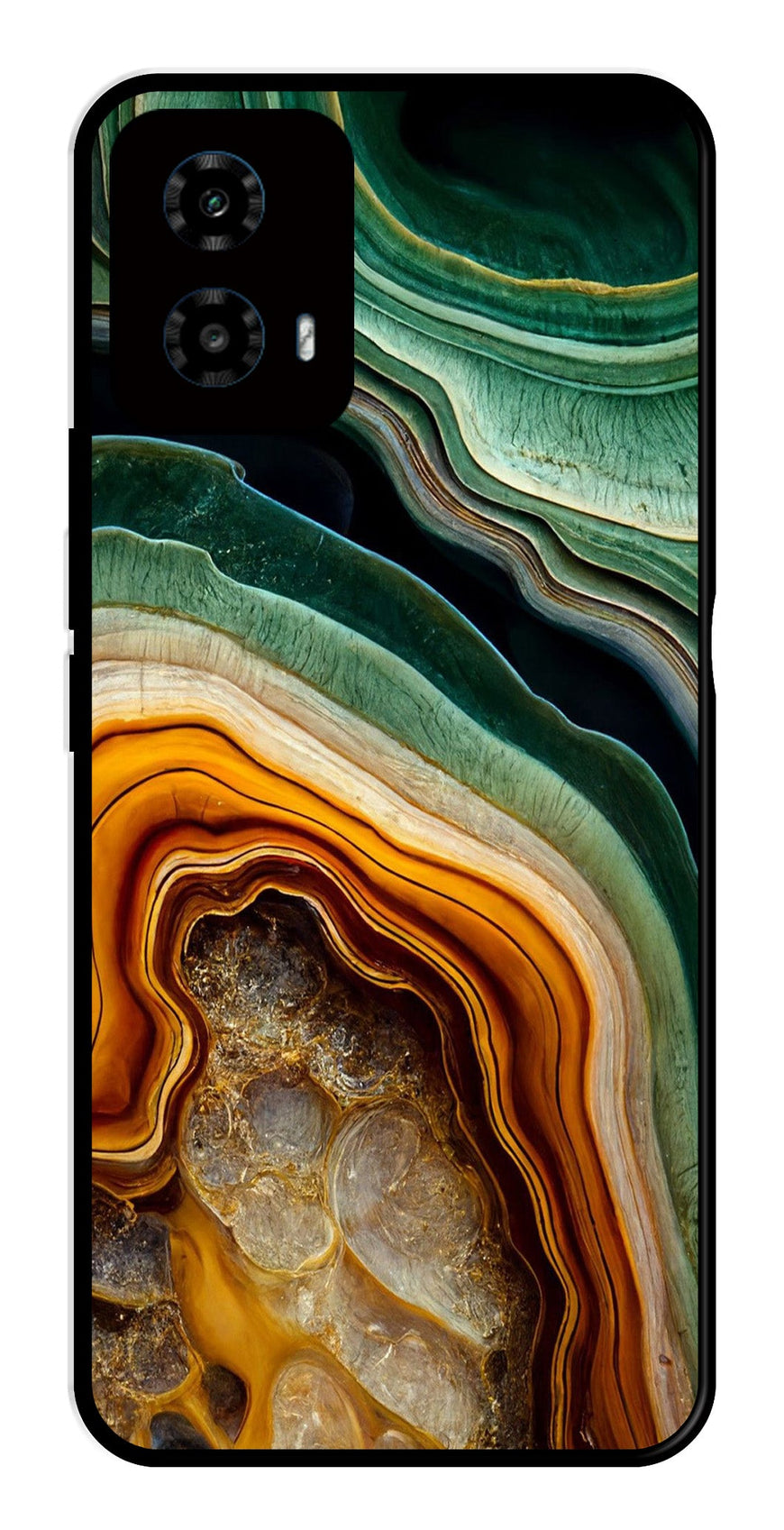 Marble Design Metal Mobile Case for Moto G34   (Design No -28)