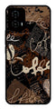 Coffee Pattern Metal Mobile Case for Moto G34   (Design No -37)