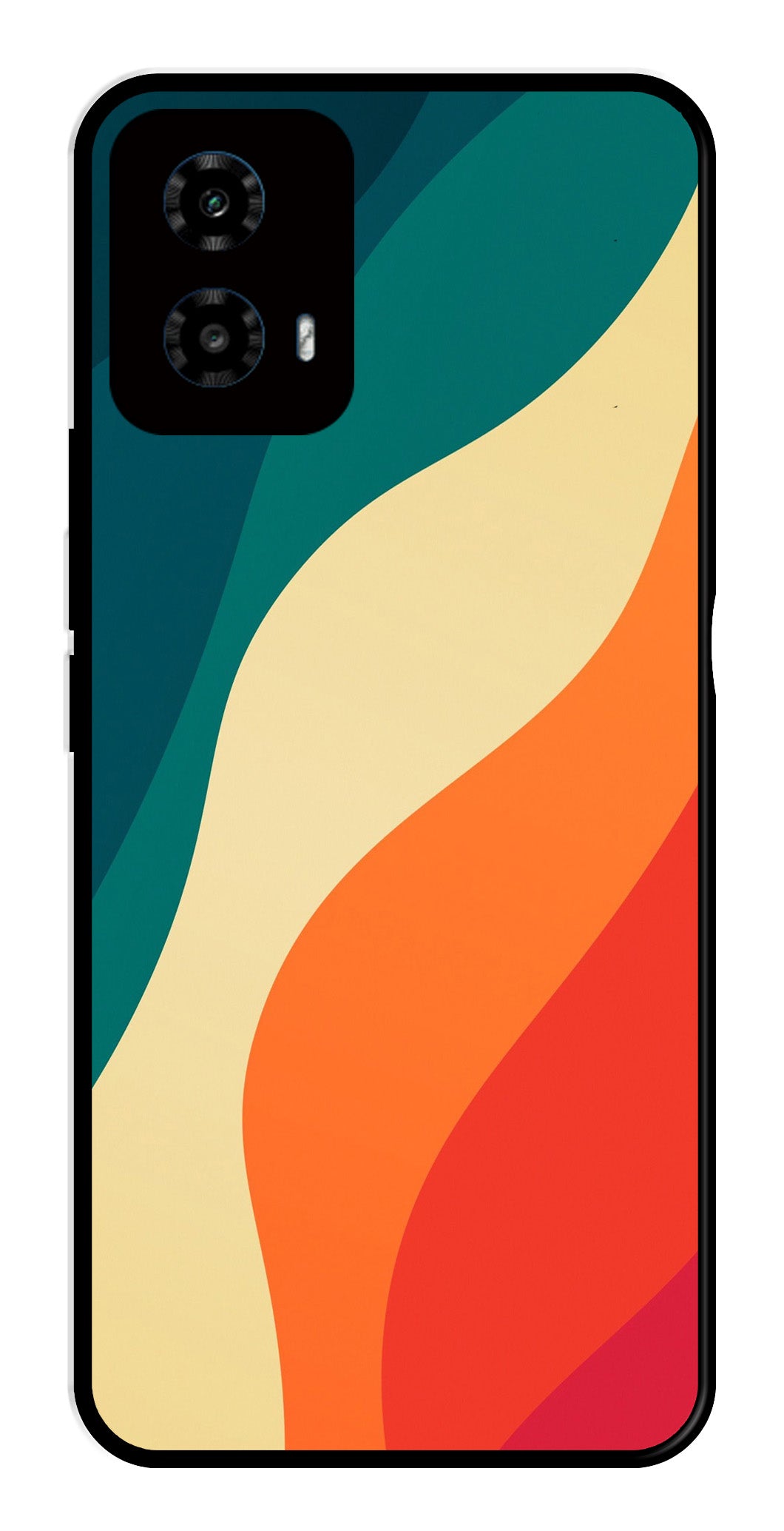 Muted Rainbow Metal Mobile Case for Moto G34   (Design No -39)
