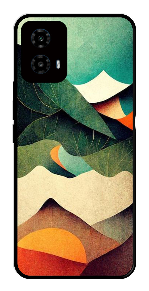 MultiColor Pattern Metal Mobile Case for Moto G34   (Design No -43)