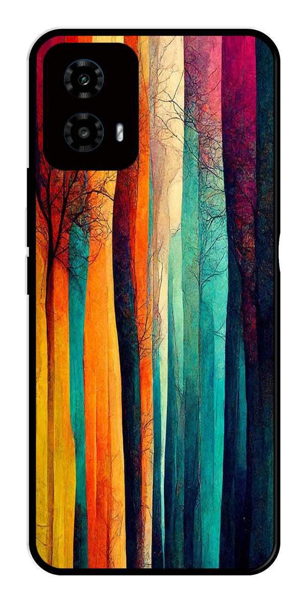 Modern Art Colorful Metal Mobile Case for Moto G34   (Design No -47)