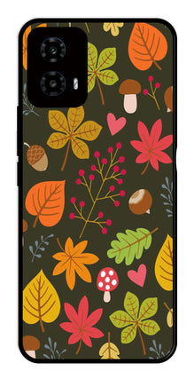 Leaves Design Metal Mobile Case for Moto G34